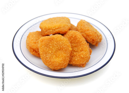 Chicken nuggets isolated on white background 