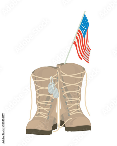 boots and usa flag