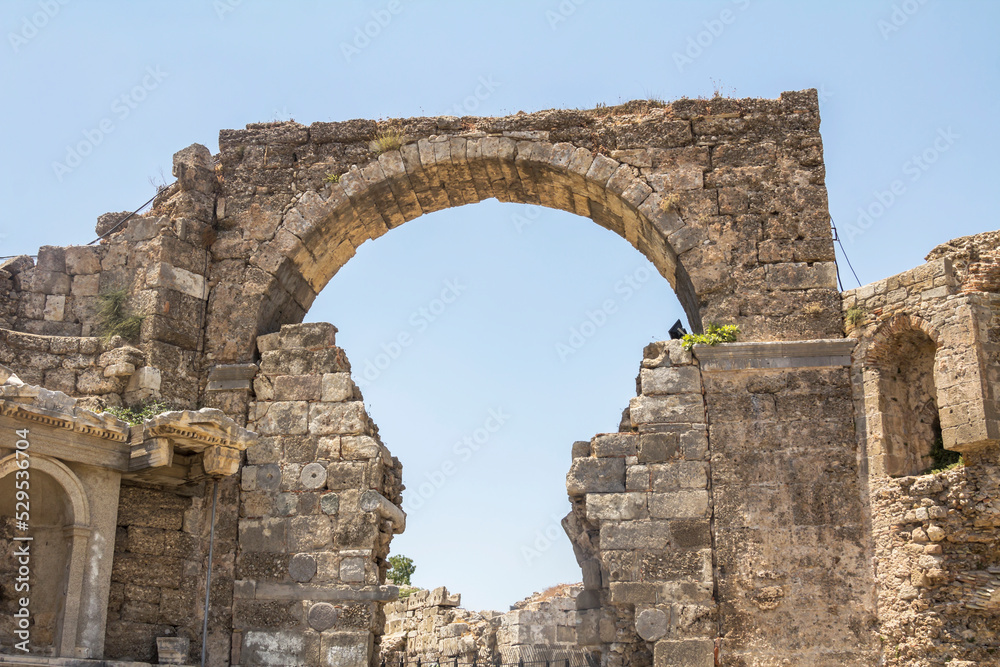 Side Ancient City in Antalya Province of Turkey: July 2022