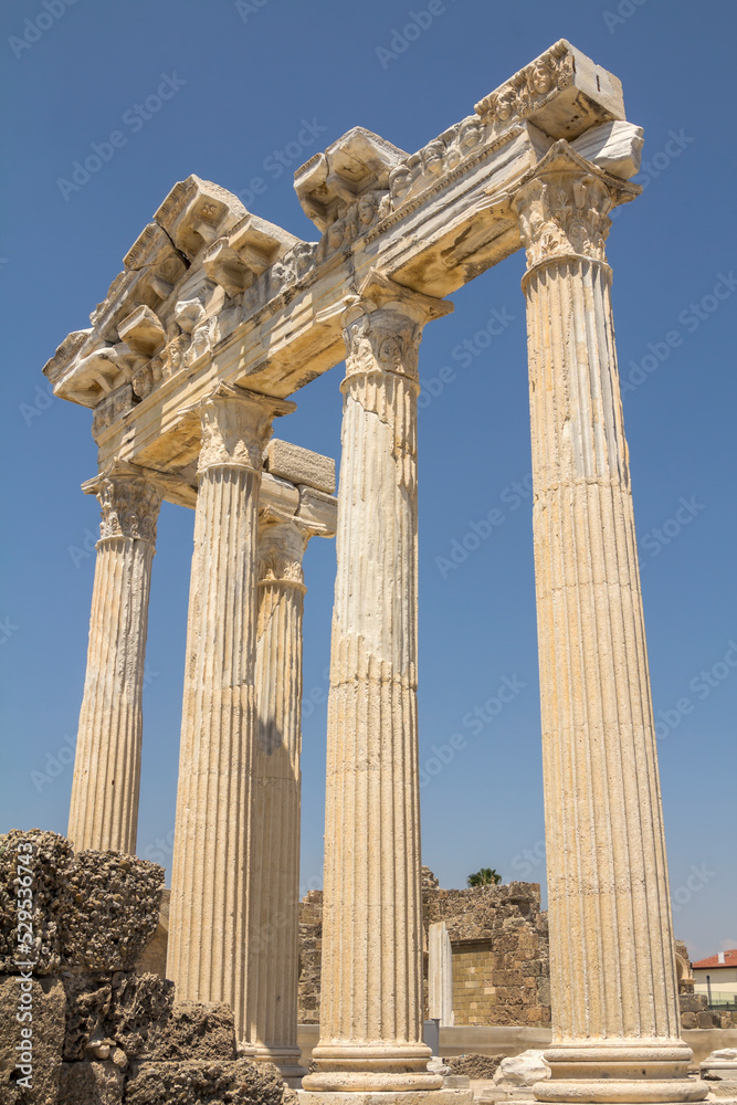 Temple of Apollo in Side,  Antalya. The ruins of the ancient temple.