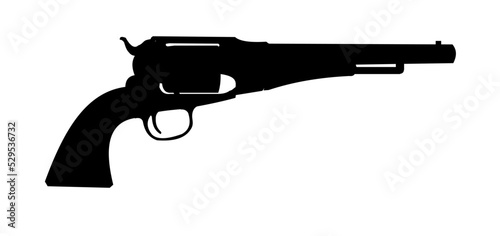 old revolver silhouette Remington - vector illustration
