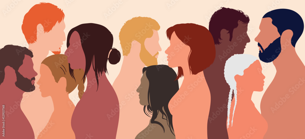 An agreement or pact between colleagues or collaborators. Multiethnic people in flat cartoon style on the side. Collaborate, co-workers, harmony and organization. An agreement or pact between colleagues or collaborators. Multiethnic people in flat cartoon style on the side. Collaborate, co-workers, harmony and organization.
