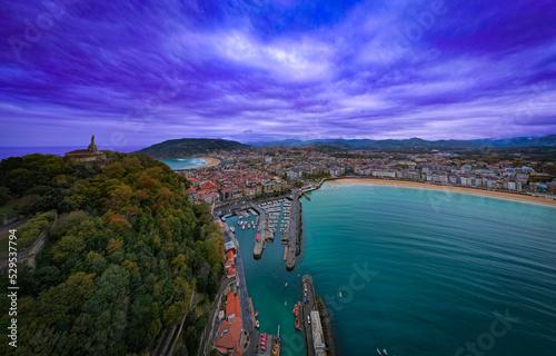 Print op canvas Donostia-San Sebastian located on the Bay of Biscay- aerial view 30