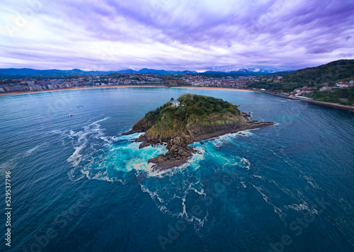 Fotobehang Donostia-San Sebastian located on the Bay of Biscay- aerial view 29