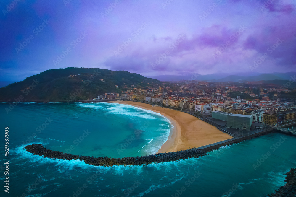 Donostia-San Sebastian located on the Bay of Biscay- aerial view 5