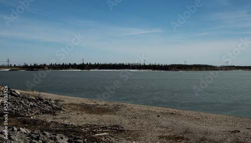 An early warm spring day. Dickson Dam  Red Deer County  Alberta  Canada