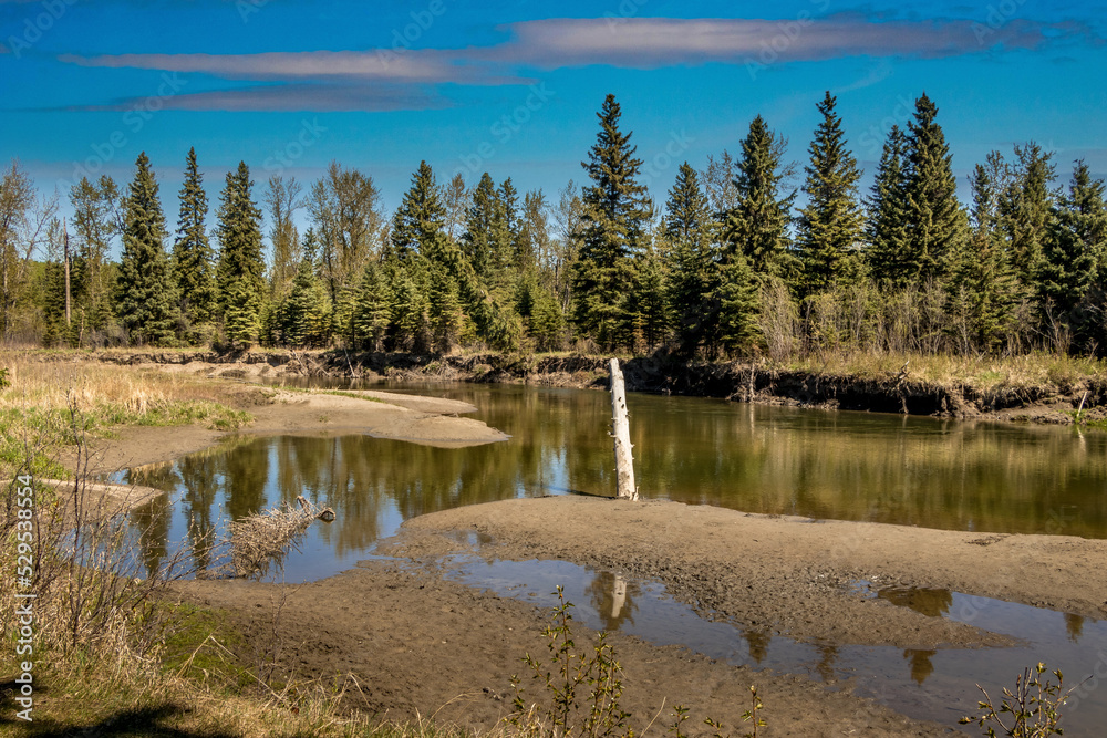 Little Red Deer River meanders through the park Red Lodge PP Alberta Canada