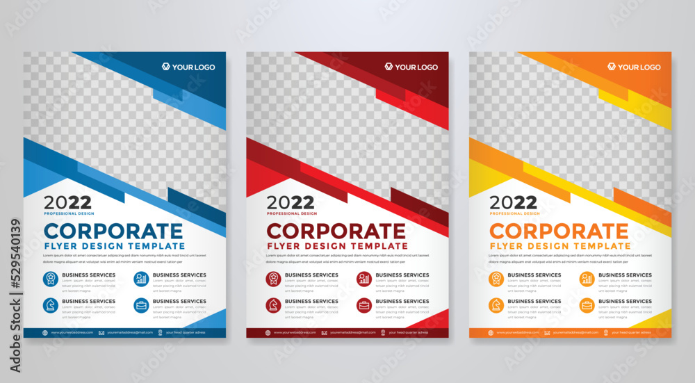 set of business flyer template design with abstract concept and minimalist layout	