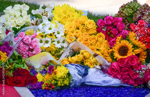Flowers for memorials and vigils
