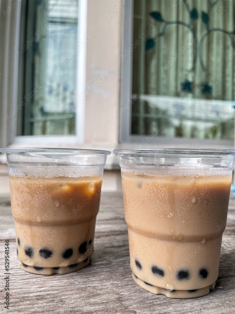 Bubble tea with milk Taiwan drink Bubble tea with milk Taiwan drink