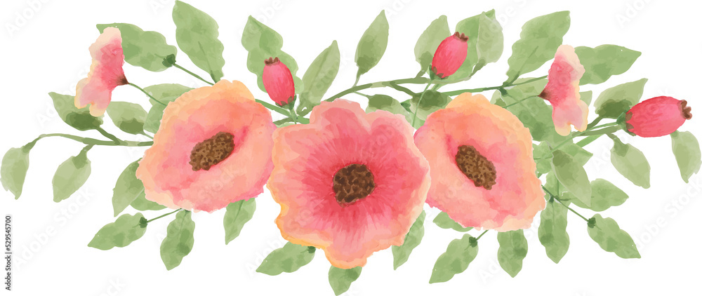 Poppy Arrangement Watercolor Poppy Arrangement Watercolor