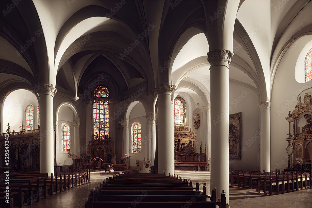  church interior - image generated by ai.