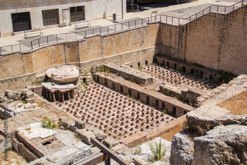 Beautiful view of the Roman Baths next to the Grand Palace in Beirut, Lebanon