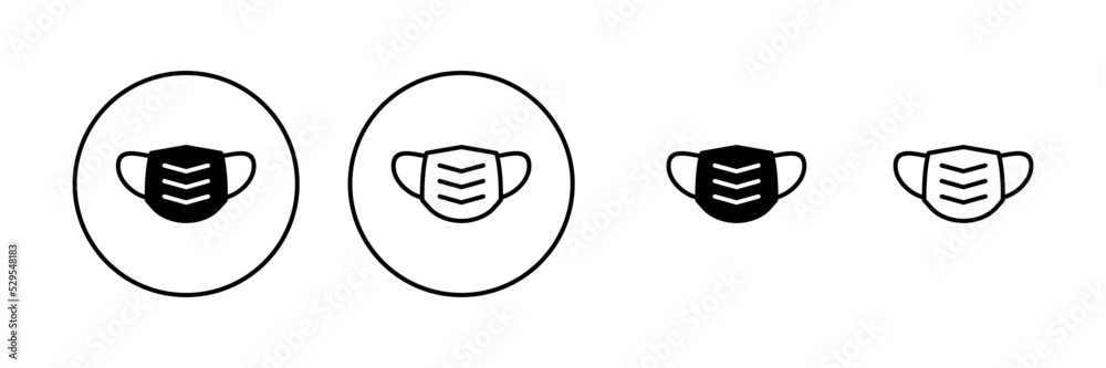 Mask icon vector. Medical mask sign and symbol. Man face with mask icon. Safety breathing mask Mask icon vector. Medical mask sign and symbol. Man face with mask icon. Safety breathing mask