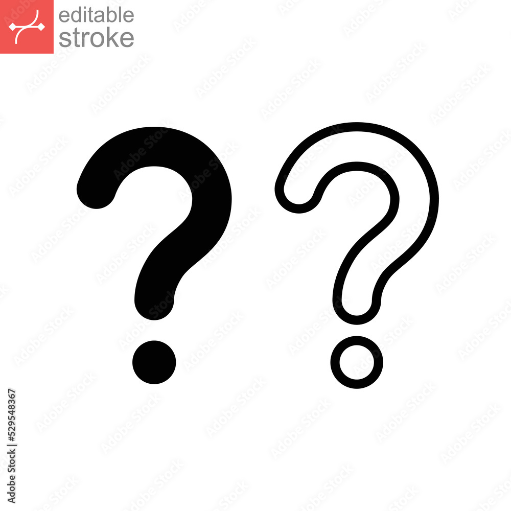 Question Line and Glyph Icon. Information Help center symbol. Problem sign in outline and flat style pictogram. Editable Stroke vector illustration design on white background EPS 10 Question Line and Glyph Icon. Information Help center symbol. Problem sign in outline and flat style pictogram. Editable Stroke vector illustration design on white background EPS 10