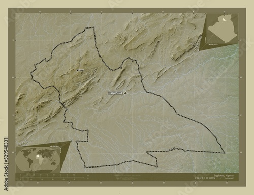 Laghouat, Algeria. Labelled points of cities photo