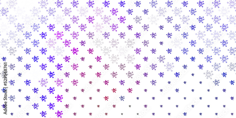Light Pink, Blue vector template with flu signs. Light Pink, Blue vector template with flu signs.