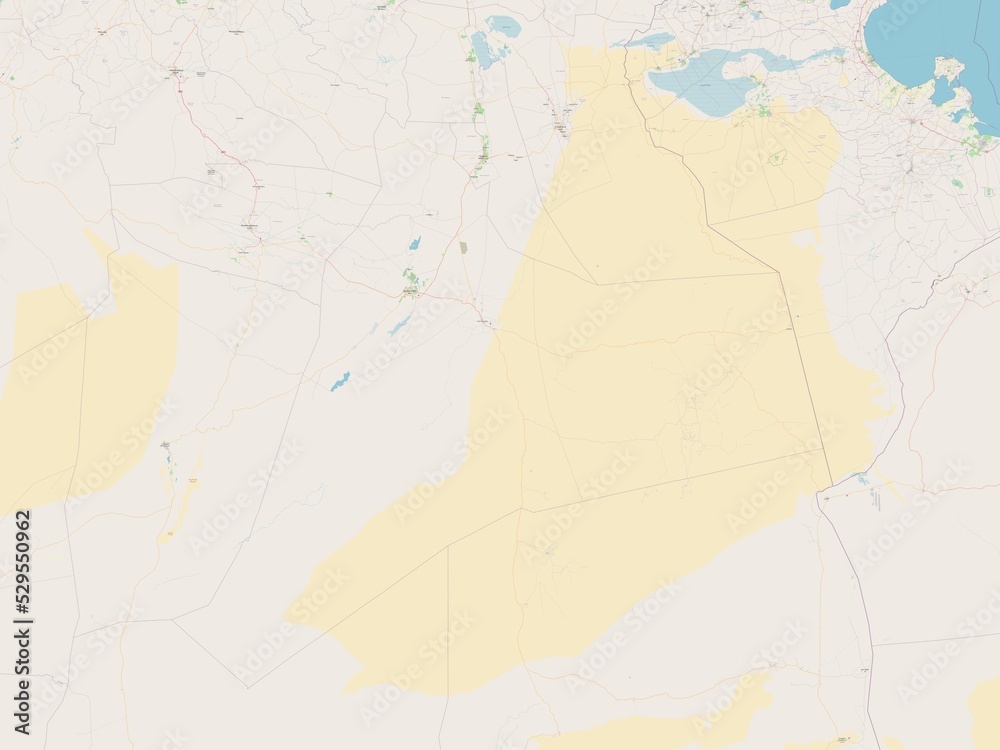 Fototapeta premium Ouargla, Algeria. OSM. No legend
