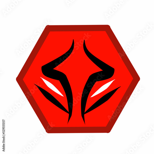 red logo illustration with a line in the middle