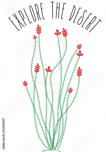 Explore the Desert Hand Drawn Ocotillo Cactus phrase photo