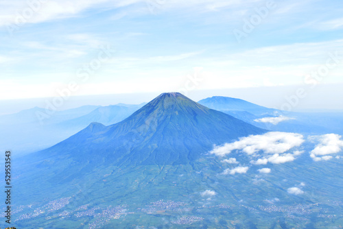 Sindoro mountain view in Indonesia