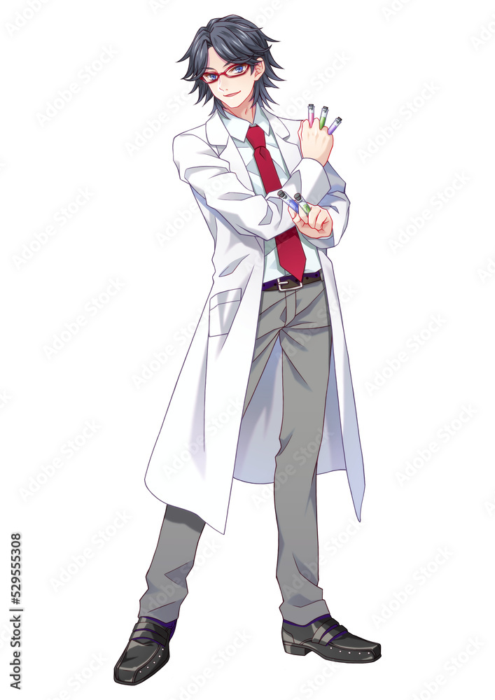 Full body illustration of anime-style boy Full body illustration of anime-style boy