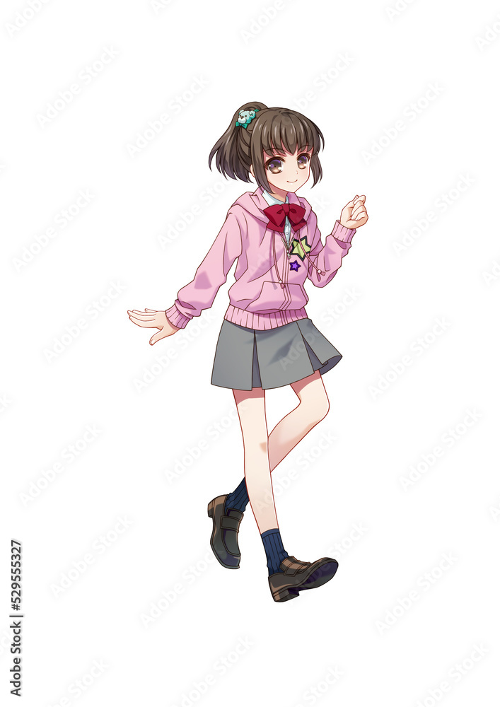 Full body illustration of animestyle girl Stock Illustration Adobe Stock