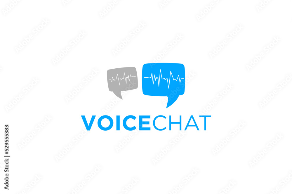Voice chat message logo design modern technology icon symbol audio messaging application