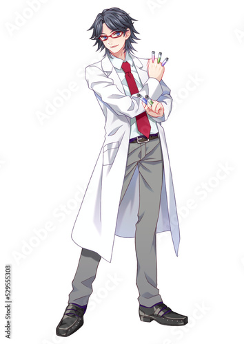 Full body illustration of anime-style boy
