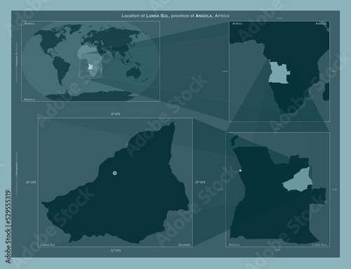 Lunda Sul, Angola. Described location diagram photo