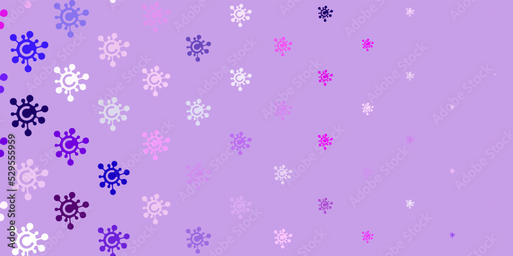 Light Purple, Pink vector pattern with coronavirus elements. Light Purple, Pink vector pattern with coronavirus elements.