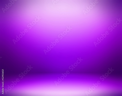 Dark lilac violet 3d background empty room render. Low illuminated and dark shades in empty studio blur backdrop.