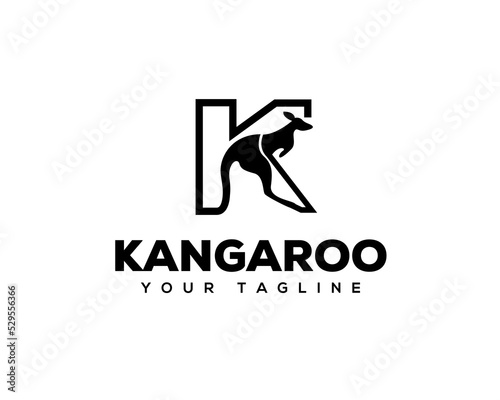 k initial kangaroo logo icon symbol design template illustration inspiration