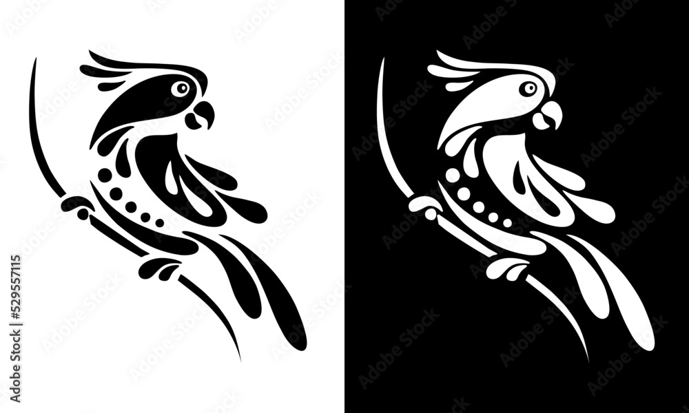 Illustration Vector Graphic od Bird Icon Black White