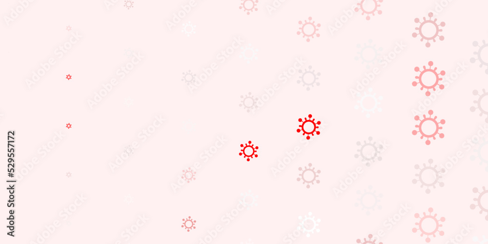 Light Red vector backdrop with virus symbols. Light Red vector backdrop with virus symbols.