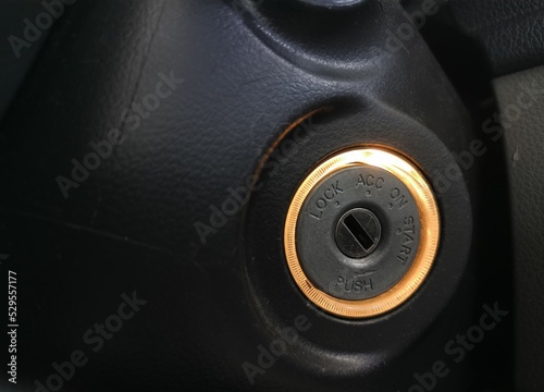 Hole for plugging in the car's ignition key