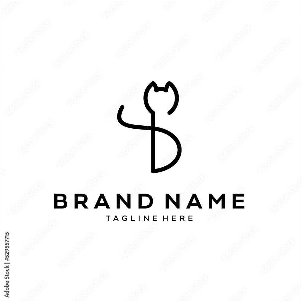 P logo on black cat vector illustration P logo on black cat vector illustration