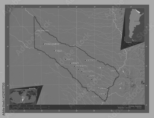 Formosa, Argentina. Bilevel. Labelled points of cities photo