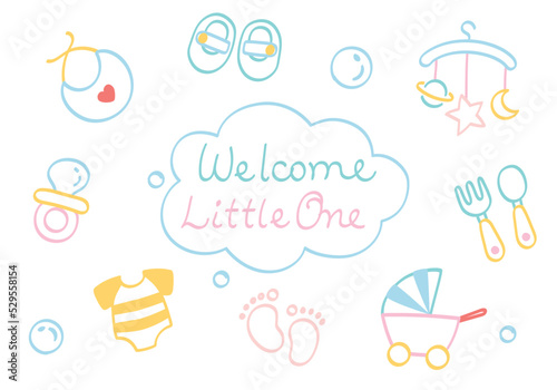 New baby card - hand drawn