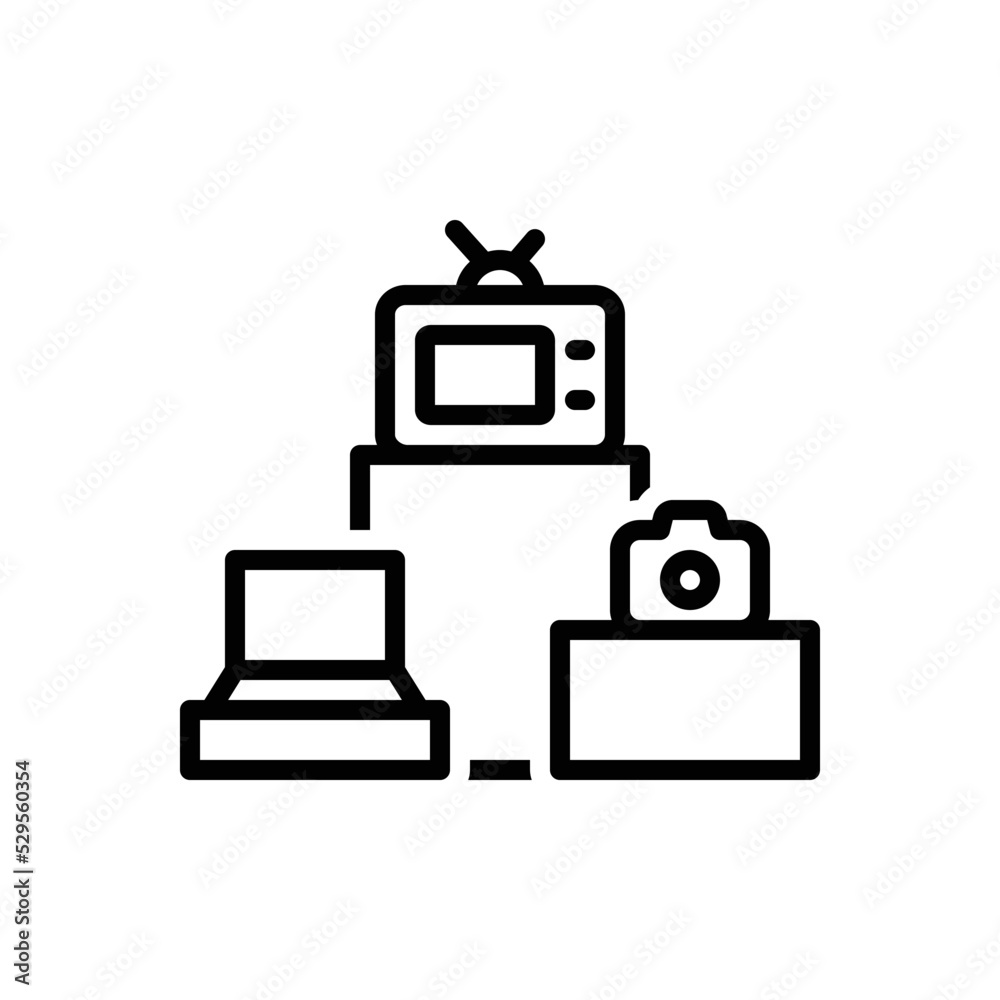 Fototapeta premium Black line icon for items