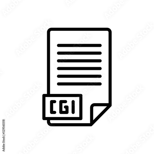 Black line icon for cgi doc