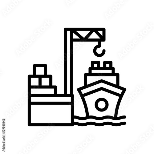 Black line icon for harbor