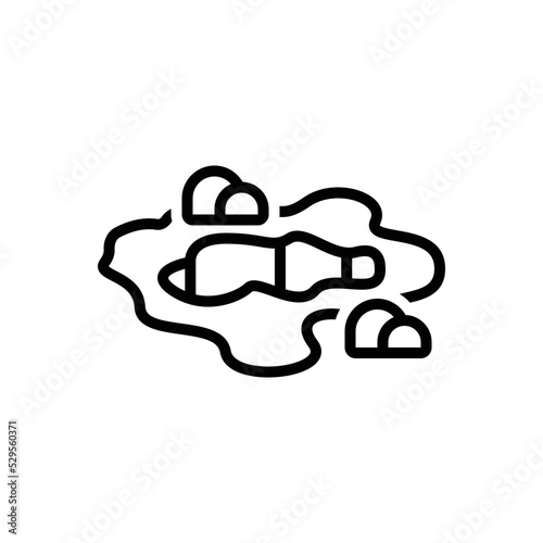 Black line icon for pit crater
