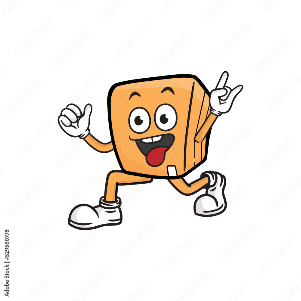 box character cartoon mascot vector box character cartoon mascot vector