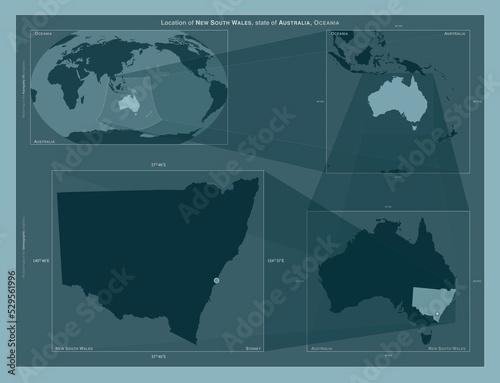 Photography New South Wales, Australia. Described location diagram