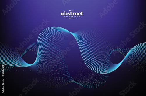 ocean wave flowline with striped on navyblue biology genetic technology background can be use for website cover brochure template advertisement poster banner package design beverage label vector eps.
