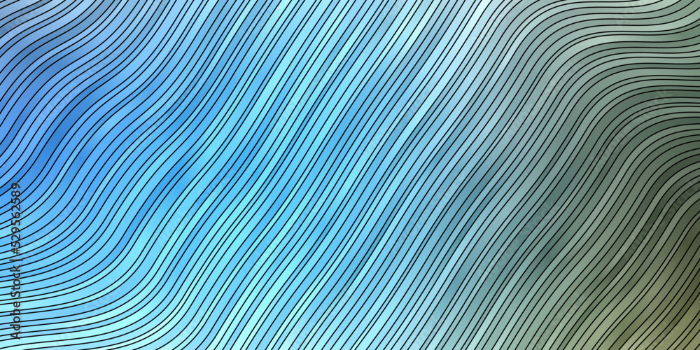 Light Blue, Green vector template with curved lines.