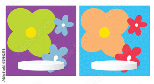 podium with floral multiple botanist theme background can be use for advertisement poster banner package and label design website cover brochure template vector eps.