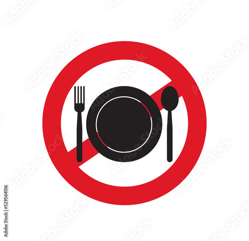 food ban sign. vector illustration