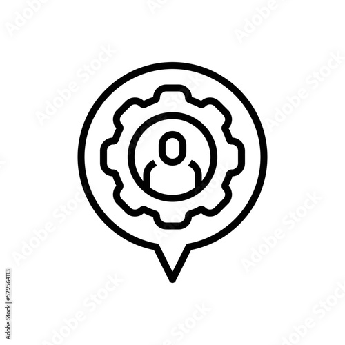 Black line icon for specializing